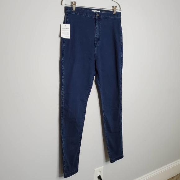 AMERICAN APPAREL Dark Wash Blue Stretch Denim The Easy Jean Sz Large L - Picture 2 of 7
